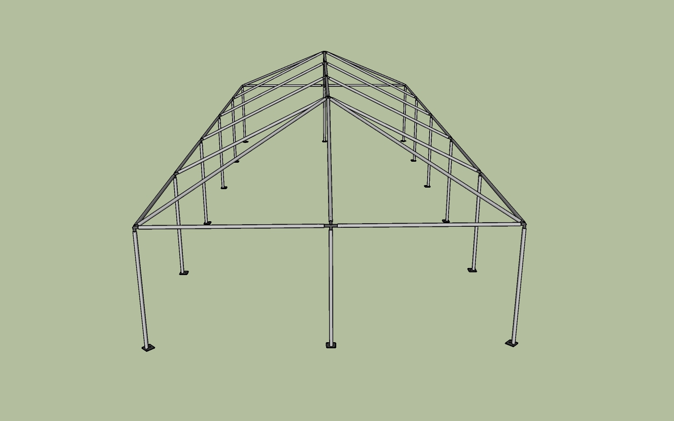 20x50 frame tent side view